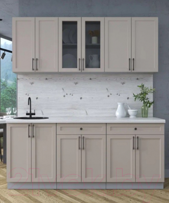 Кухонный гарнитур Интерлиния Тренд 1.9А (луна/луна/бискайская сосна)