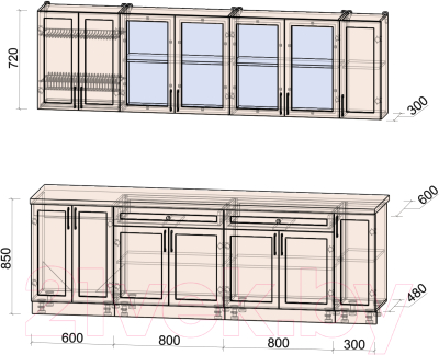 Готовая кухня Интерлиния Тренд 2.5А