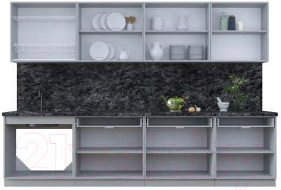 Кухонный гарнитур Интерлиния Тренд 3.1А (мята/мята/дуб бунратти)