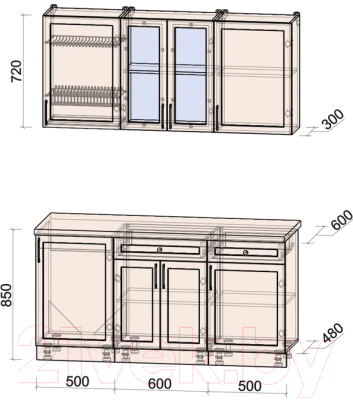 Готовая кухня Интерлиния Тренд 1.6А