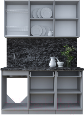 Кухонный гарнитур Интерлиния Тренд 1.5А (океан/океан/дуб бунратти)