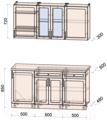 Готовая кухня Интерлиния Тренд 1.6А