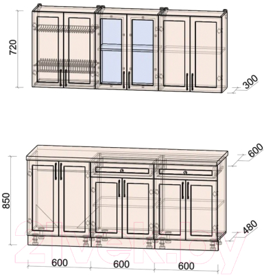 Готовая кухня Интерлиния Тренд 1.8А