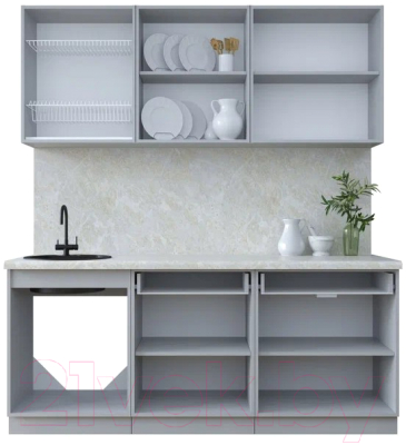 Кухонный гарнитур Интерлиния Тренд 1.9А (океан/океан/дуб бунратти)