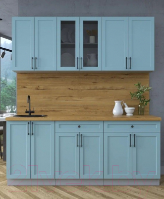 Кухонный гарнитур Интерлиния Тренд 1.9А (океан/океан/дуб бунратти)