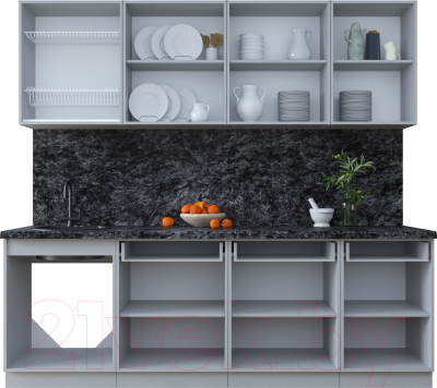 Кухонный гарнитур Интерлиния Тренд 2.3А (океан/океан/дуб бунратти)