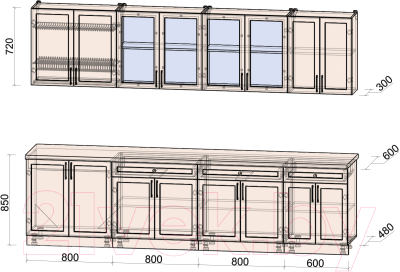 Готовая кухня Интерлиния Тренд 3.0А