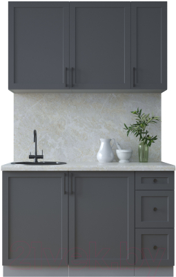 Кухонный гарнитур Интерлиния Тренд 1.3А (пепел/пепел/опал светлый) - фото