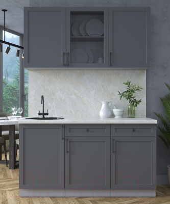 Кухонный гарнитур Интерлиния Тренд 1.5А (пепел/пепел/опал светлый)