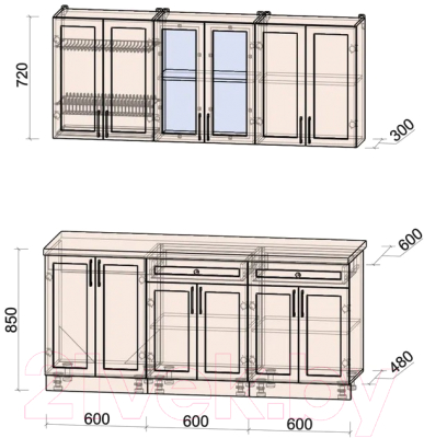 Готовая кухня Интерлиния Тренд 1.8А
