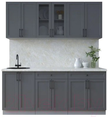 Кухонный гарнитур Интерлиния Тренд 1.9А (пепел/пепел/опал светлый) - фото
