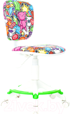 Кресло детское Бюрократ CH-W204/F (мультиколор маскарад/пластик белый) - фото