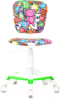 Кресло детское Бюрократ CH-W204/F (мультиколор маскарад/пластик белый)