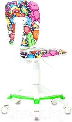 Кресло детское Бюрократ CH-W204/F (мультиколор маскарад/пластик белый)