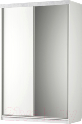 Шкаф Аквилон Акцент №26 (белое сияние/цемент светлый) - фото