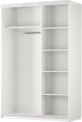 Шкаф Аквилон Акцент №26 (белое сияние/цемент светлый)