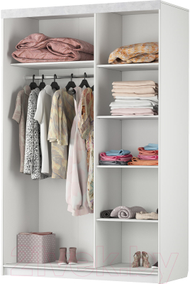 Шкаф Аквилон Акцент №26 (белое сияние/цемент светлый)