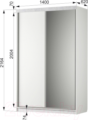 Шкаф Аквилон Акцент №26 (белое сияние/цемент светлый)