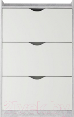 Тумба для обуви Аквилон ШО-83Б (белое сияние/цемент светлый)