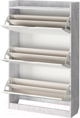 Тумба для обуви Аквилон ШО-83Б (белое сияние/цемент светлый)