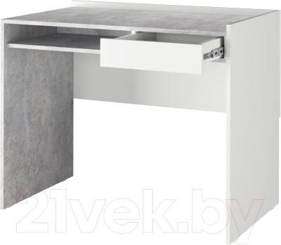 Письменный стол Аквилон СТК №30 (белое сияние/цемент светлый)