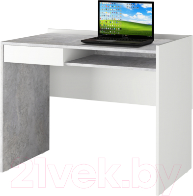 Письменный стол Аквилон СТК №30 (белое сияние/цемент светлый)