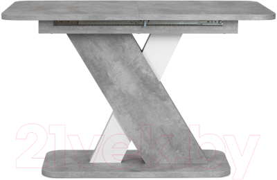 Обеденный стол Аквилон Аврора раздвижной (цемент светлый/белый)