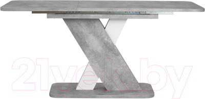 Обеденный стол Аквилон Аврора раздвижной (цемент светлый/белый)
