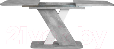 Обеденный стол Аквилон Аврора раздвижной (цемент светлый/белый)