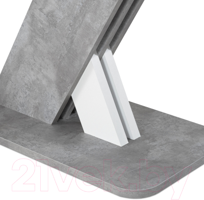 Обеденный стол Аквилон Аврора раздвижной (цемент светлый/белый)