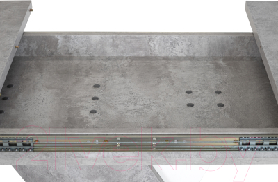 Обеденный стол Аквилон Аврора раздвижной (цемент светлый/белый)