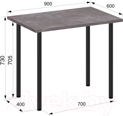 Обеденный стол Аквилон Лайт 1 (камень темный)