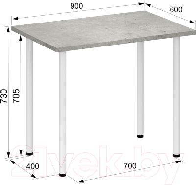 Обеденный стол Аквилон Лайт 1 (метрополитан грей)