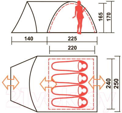Палатка Canadian Camper Rino 4 (Royal)
