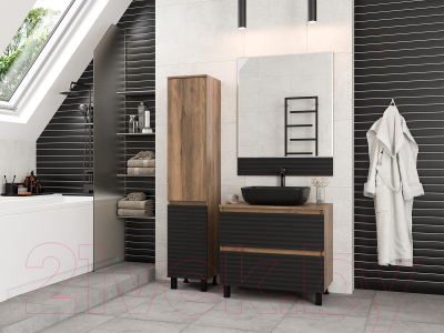 Шкаф-пенал для ванной Brevita Dakota 35 / DAK-050350-19/02Л