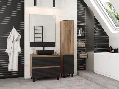 Шкаф-пенал для ванной Brevita Dakota 35 / DAK-050350-19/02П