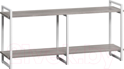 Тумба Loftyhome Мальборк 2 ТВ / 1627918 (смоук с белым основанием) - фото