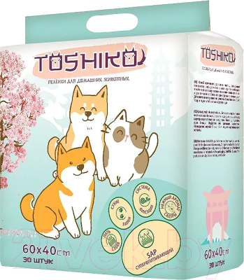 Одноразовая пеленка для животных Toshiko С ароматом сакуры 40x60см - фото