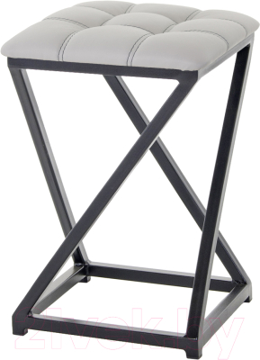 Табурет AMC Comfort 8К1.6 (кожзам серый/черный) - фото
