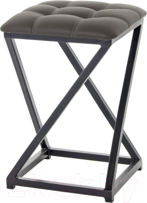Табурет AMC Comfort 8К1.8 (кожзам серо-коричневый/черный) - фото