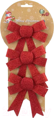 Набор елочных игрушек Pozzi Milano Бантики / 5130 - фото