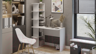 Письменный стол ТриЯ Тип 4 (белый ясень)