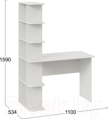 Письменный стол ТриЯ Тип 4 (белый ясень)