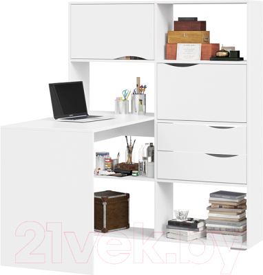 Письменный стол ТриЯ Тип 7 (белый ясень)