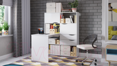 Письменный стол ТриЯ Тип 7 (белый ясень)