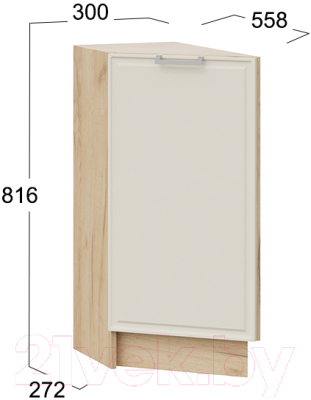 Шкаф-стол кухонный ТриЯ Белладжио 1Н3Т (дуб крафт золотой/софт панакота)