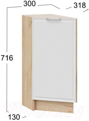 Шкаф-стол кухонный ТриЯ Белладжио 1Н3Т (дуб крафт золотой/фон белый)