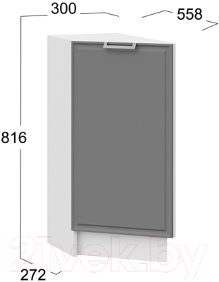 Шкаф-стол кухонный ТриЯ Белладжио 1Н3Т (белый/софт графит)