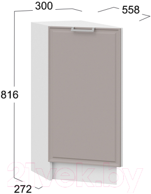 Шкаф-стол кухонный ТриЯ Белладжио 1Н3Т (белый/софт капучино)