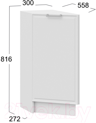 Шкаф-стол кухонный ТриЯ Белладжио 1Н3Т (белый/фон белый)